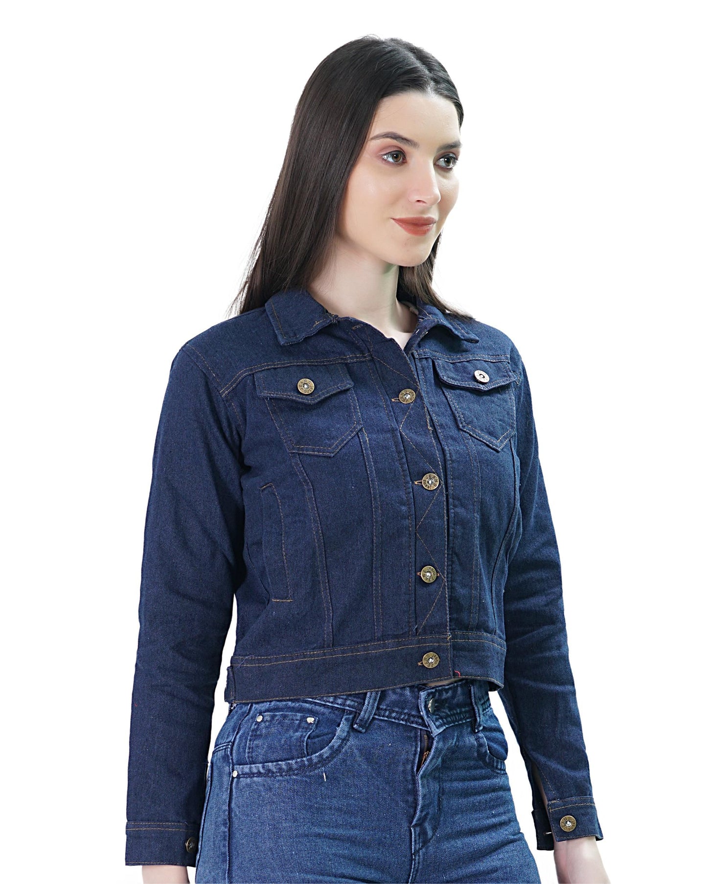 Denim Jacket For Women (Navy Blue)