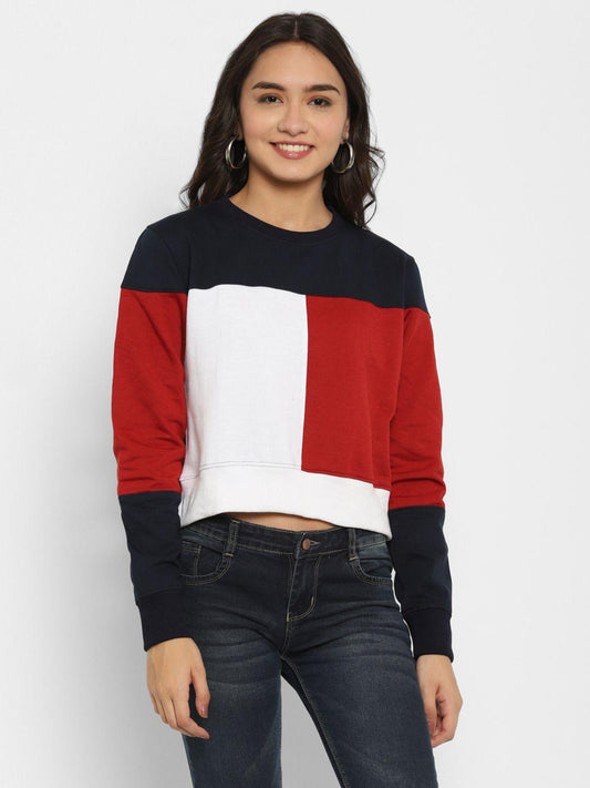 Women's Sweatshirt (Red, Blue, White)