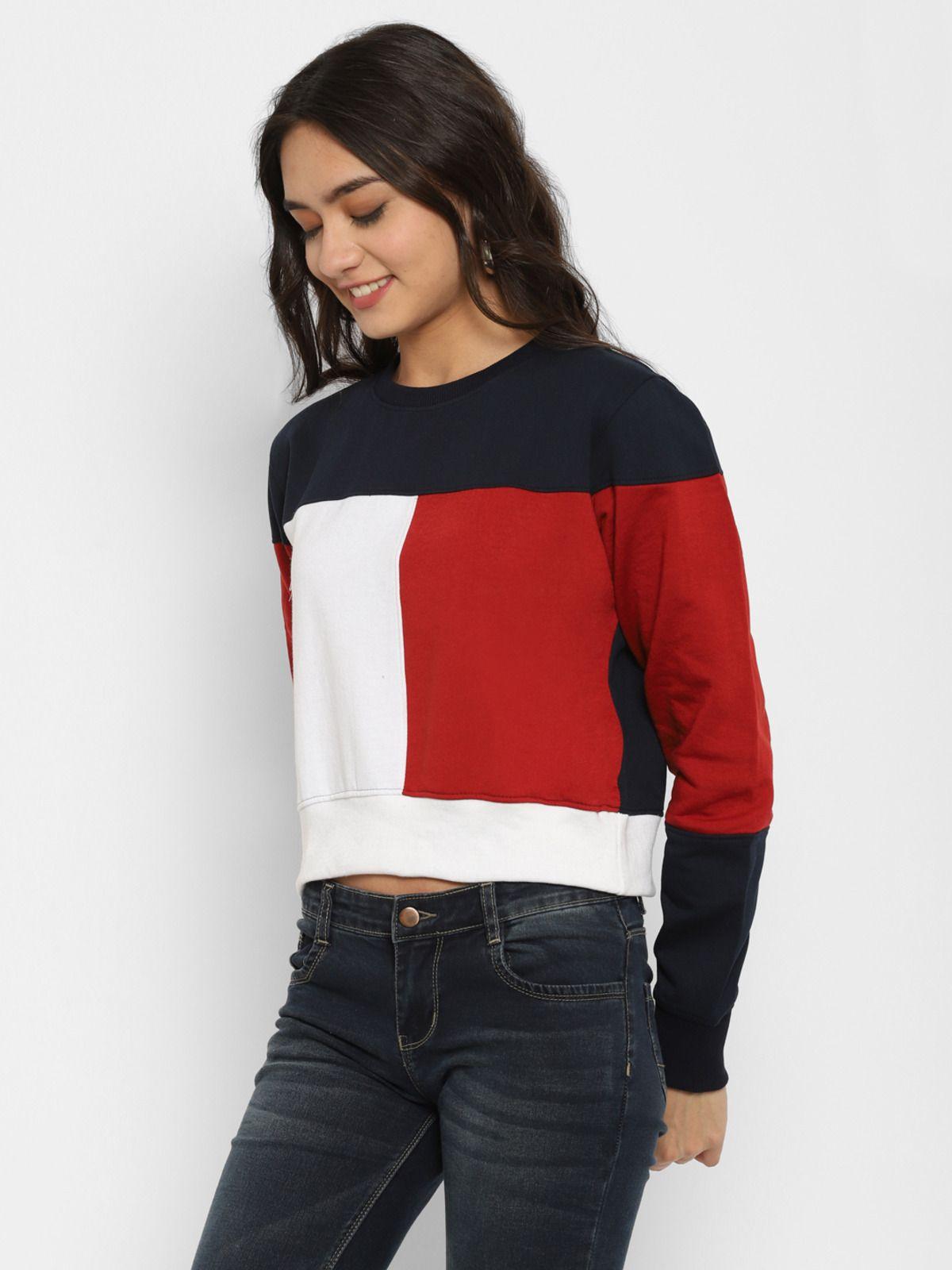 Women's Sweatshirt (Red, Blue, White)