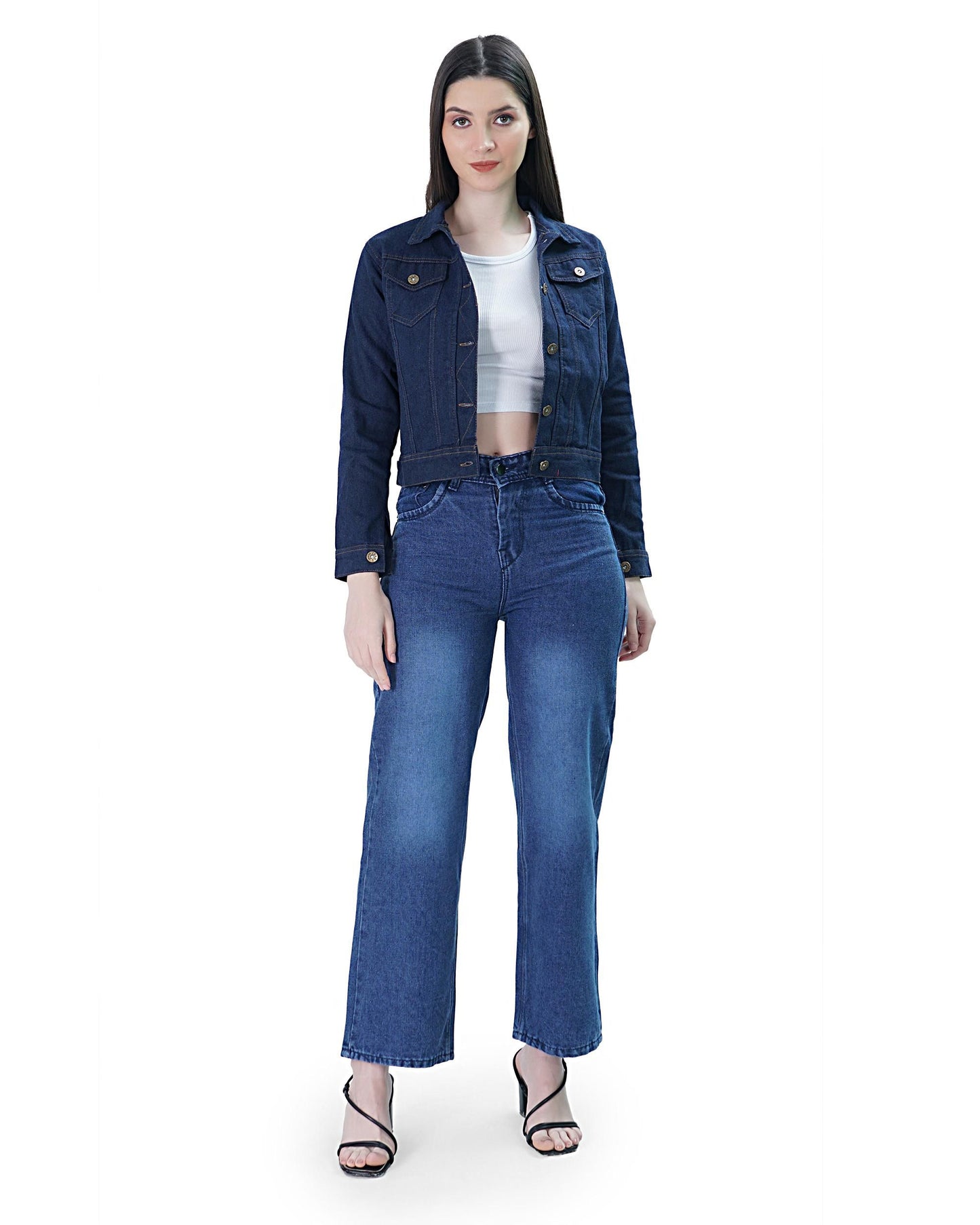 Denim Jacket For Women (Navy Blue)