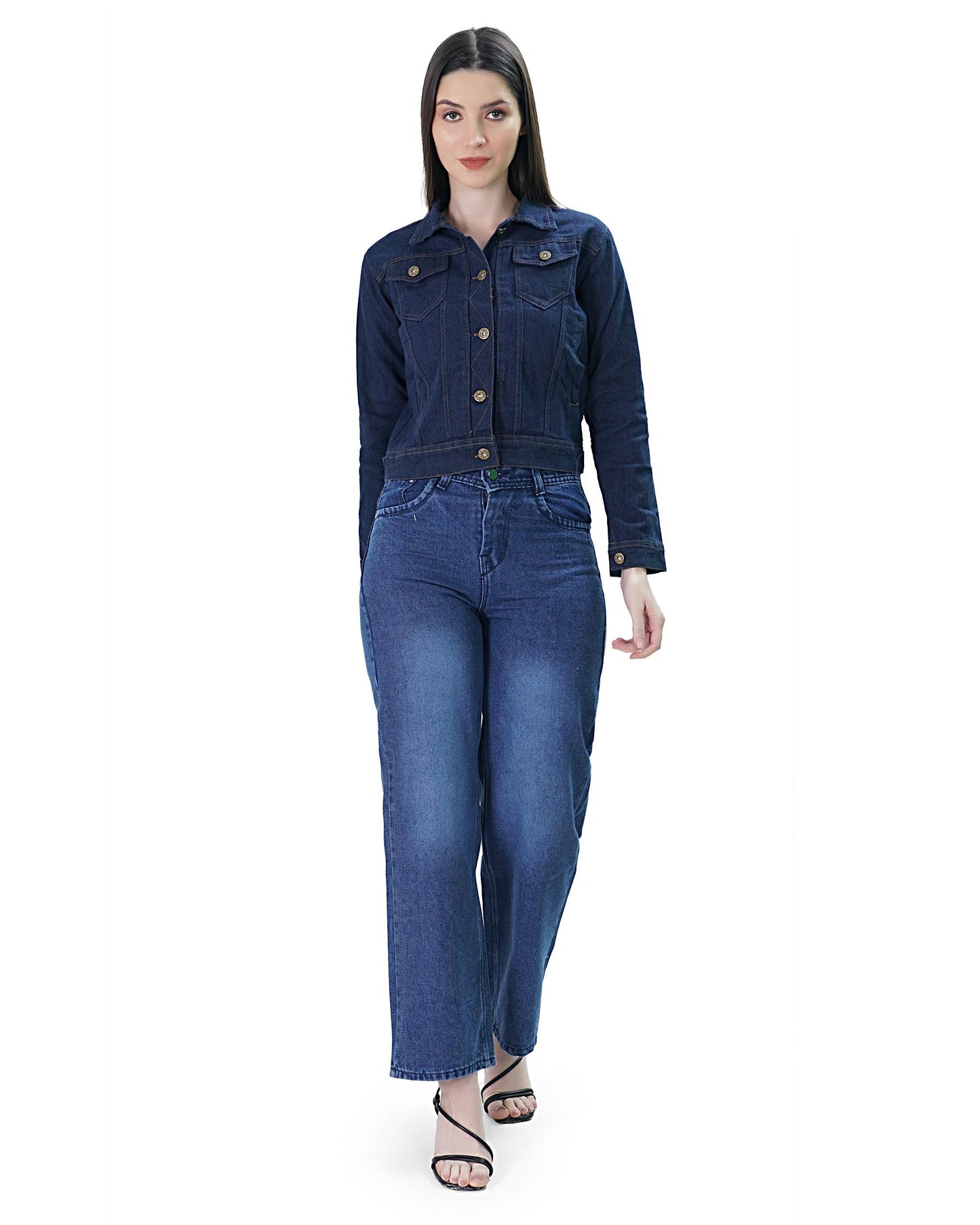 Denim Jacket For Women (Navy Blue)