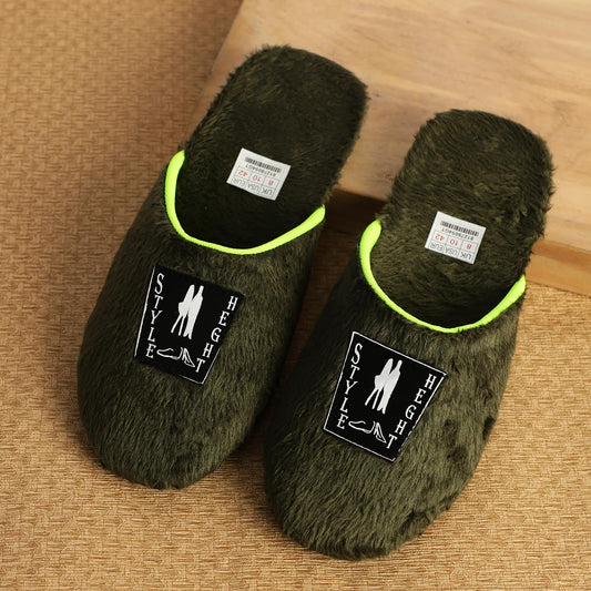 STYLE HEIGHT Men's Synthetic Green Sliders